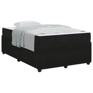 vidaXL Bettrahmen mit Matratze Schwarz 120 x 200 cm Stoff