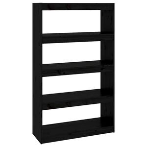 vidaXL B&uuml;cherregal/Raumteiler Schwarz 80x30x135,5 cm Massivholz Kiefer