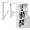 vidaXL Bartisch mit Weinregal MDF Hochglanz Wei&szlig;