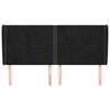 vidaXL Kopfteil mit Ohren Schwarz 183x23x118/128 cm Samt