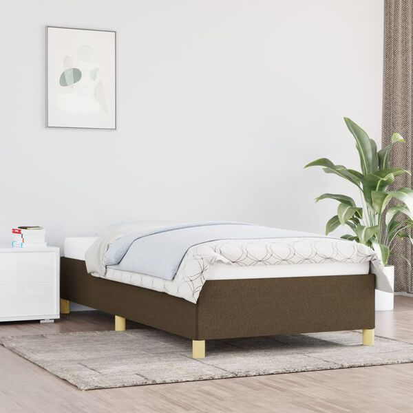 vidaXL Bettgestell ohne Matratze Dunkelbraun 90x190 cm Stoff