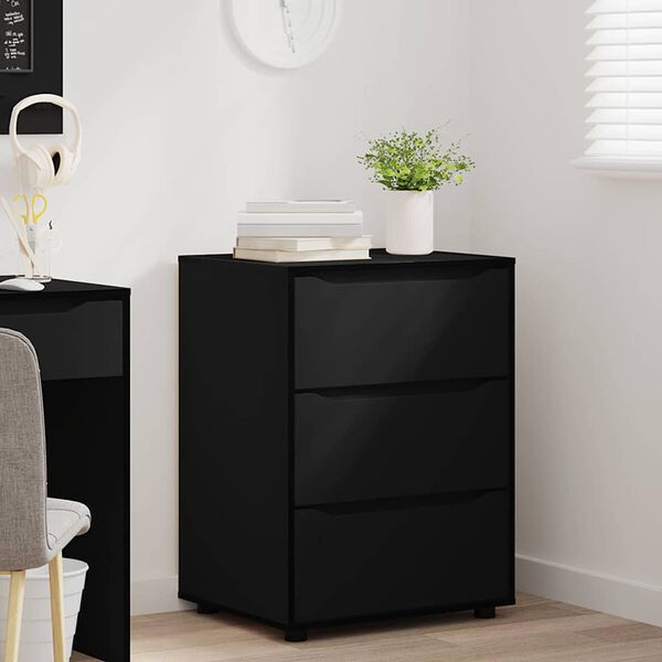 vidaXL Aufbewahrungsschrank Schwarz 60 x 48 x 81 cm Holzwerkstoff