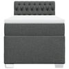 vidaXL Boxspringbett mit Matratze Dunkelgrau 80x200 cm Stoff