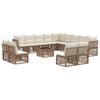vidaXL Gartensofa-set 14 pcs Beige Poly-Rattan