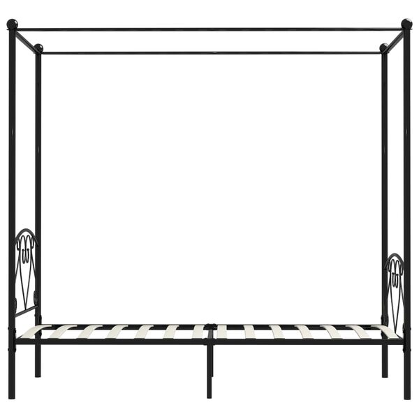 vidaXL Himmelbett-Gestell Schwarz Metall 90 x 200 cm