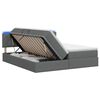 vidaXL LED-Speicherbett mit Matratze Dunkelgrau 200 x 200 cm Stoff