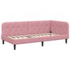 vidaXL Eckbettgestell mit Matratze mit Kopfteil Rosa 90 x 190 cm Samt