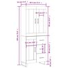 vidaXL Highboard Betongrau 69,5x34x180 cm Holzwerkstoff