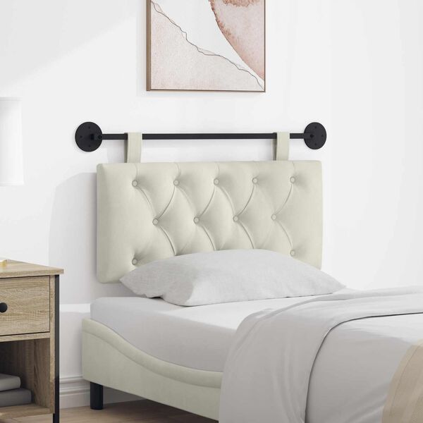 vidaXL H&auml;ngevorderseite Wandmontiert Creme 100 x 55 x 7 cm Samt