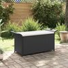 vidaXL Gartenbank mit Kissen Schwarz 116x46x57 cm Poly Rattan
