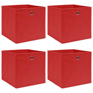 vidaXL Aufbewahrungsboxen 4 Stk. Rot 32x32x32 cm Stoff