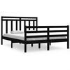 vidaXL Massivholzbett Schwarz 140x190 cm