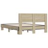 vidaXL Bettgestell Sonoma-Eiche 120x190 cm Holzwerkstoff und Metall