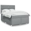 vidaXL Boxspringbett mit Matratze Hellgrau 160x200 cm Stoff