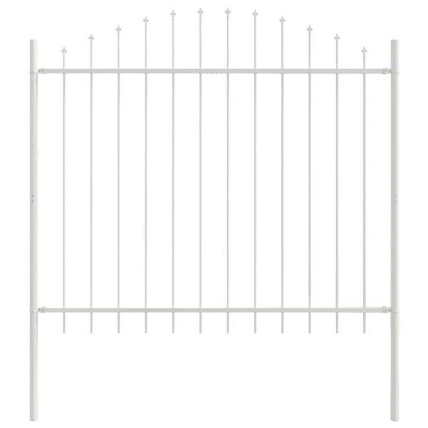 vidaXL Gartenzaun 7 pcs Wei&szlig; 170 x 165 cm Pulverbeschichteter Stahl