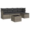 vidaXL 6-tlg. Garten-Sofagarnitur mit Kissen Grau Poly Rattan