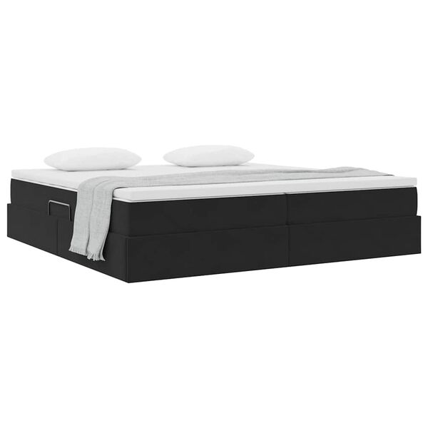 vidaXL Aufbewahrungsbett mit Matratze Schwarz 200 x 200 cm Samt