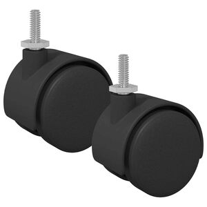 vidaXL Rollen 2 pcs Schwarz 40,1 x 37,8 mm PP und Eisen
