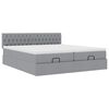 vidaXL Ottoman-Bett mit Matratzen Hellgrau 180x200 cm Stoff
