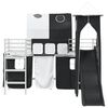 vidaXL Kinderloftbett Wei&szlig; und Schwarz 99,5 x 190 cm Metall