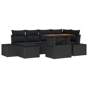 vidaXL Gartensofa-set 7 pcs Schwarz und Braun