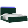 vidaXL Ottoman-Bett mit Matratzen & LEDs Dunkelgr&uuml;n 180x200 cm Samt