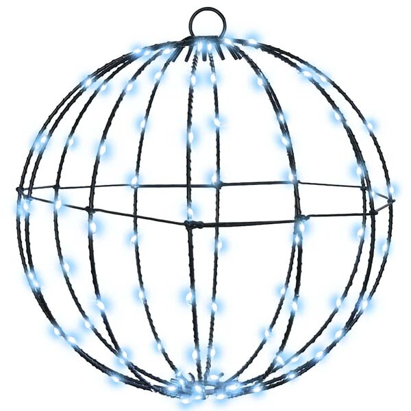 vidaXL Ball mit 192 LEDs 2 pcs Kaltwei&szlig; 31,5 x 31,5 x 32 cm Metall
