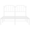 vidaXL Bettgestell mit Kopfteil Metall Wei&szlig; 135x190 cm