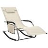 vidaXL Sonnenliegen 2 Stk. Textilene Creme und Grau