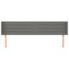 vidaXL Kopfteil mit Ohren Dunkelgrau 183x16x78/88 cm Stoff