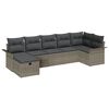 vidaXL Gartensofa-set 7 stk. Grau Poly-Rattan