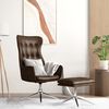 vidaXL Relaxsessel mit Hocker Gl&auml;nzend Braun Kunstleder