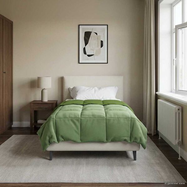vidaXL Sommerdecke Gepolstert Gr&uuml;n 140 x 220 cm Mikrofaser