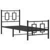 vidaXL Bettgestell mit Kopf- und Fu&szlig;teil Metall Schwarz 75x190 cm