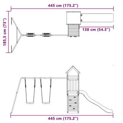 vidaXL Spielturm Massivholz Douglasie