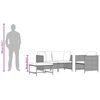 vidaXL 4-tlg. Garten-Sofagarnitur mit Auflagen Poly Rattan Grau
