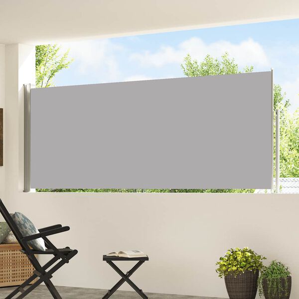 vidaXL Ausziehbare Seitenmarkise 120&times;500 cm Grau