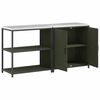 vidaXL Aufbewahrungsset f&uuml;r die K&uuml;che mit Regal 2 pcs Olive Gr&uuml;n