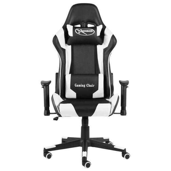 vidaXL Gaming-Stuhl Drehbar Wei&szlig; PVC
