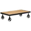 vidaXL Couchtisch mit Rollen Massivholz Mango 100x55x26 cm
