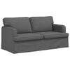 vidaXL Sofa 140cm 2 pcs Dunkelgrau Metall