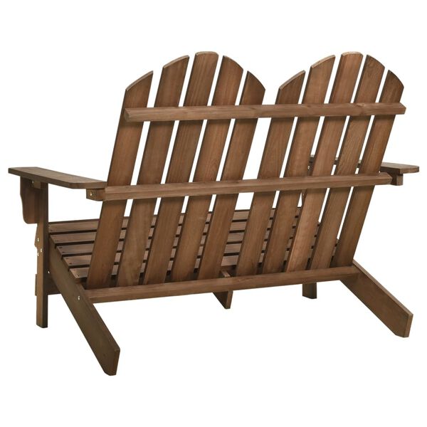 vidaXL Adirondack-Gartenbank 2-Sitzer Massivholz Tanne Braun