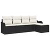 vidaXL Gartensofa-set 5 stk. Schwarz Poly-Rattan
