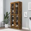 vidaXL Vitrinenschrank R&auml;uchereiche 82,5x30,5x185 cm Holzwerkstoff