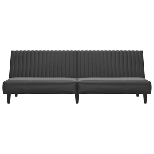 vidaXL Schlafsofa 2-Sitzer Schwarz Kunstleder
