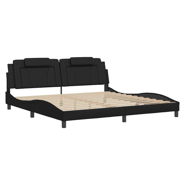 vidaXL Bettgestell "Viana" ohne Matratze Schwarz 200x200 cm Kunstleder