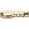 vidaXL Outdoor-Sofagarnitur mit Kissen 6 pcs Natur und Creme