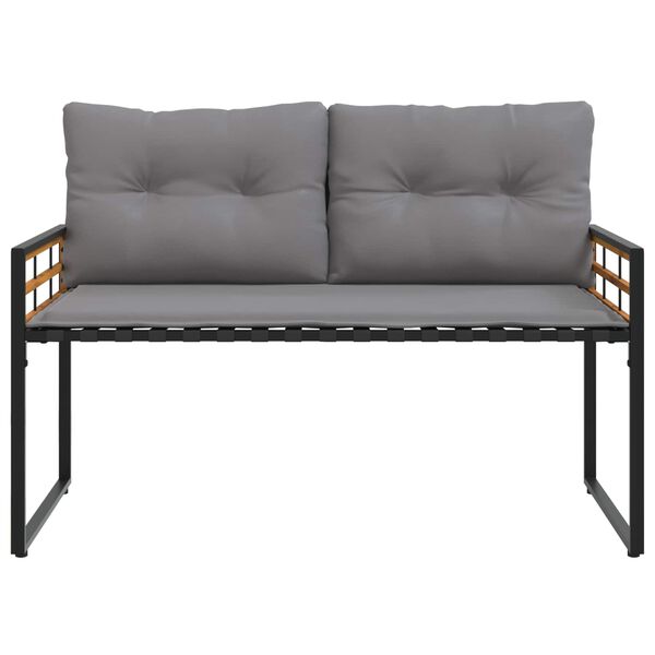 vidaXL Holz-Lagenbank mit Kissen Uni Hellgrau 114 x 55 x 77 cm