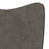 vidaXL Relaxsessel mit Hocker Dunkelgrau Samt und PVC