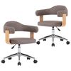 vidaXL Esszimmerst&uuml;hle 2 Stk. Drehbar Taupe Bugholz und Stoff